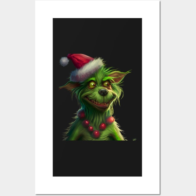 Grinch Dog Wall Art by AbstractArt14